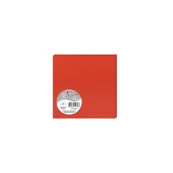 Carte simple Pollen 13,5x13,5cm - Rouge corail - Rouge corail - Papier lisse