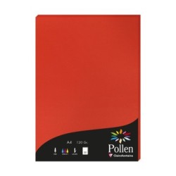 Feuille Pollen 120g - Rouge corail - Rouge corail - Papier lisse