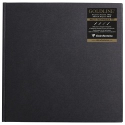 Carnet papier dessin cousu Goldline 140g - Blanc - 25 x 25 cm