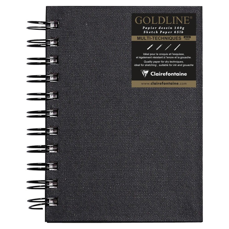 Carnet papier dessin spiralé Goldline 140g