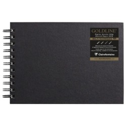 Carnet papier dessin spiralé Goldline 140g - Blanc - 14,8 x 21 cm - Landscape