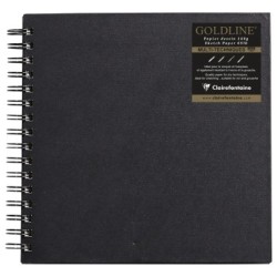 Carnet papier dessin spiralé Goldline 140g - Blanc - 20 x 20 cm