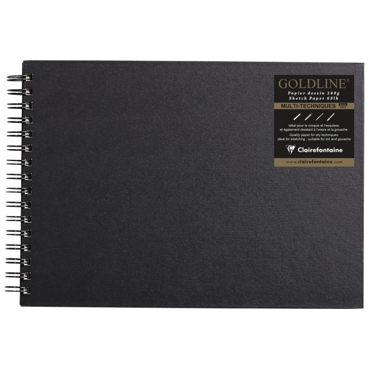 Carnet papier dessin spiralé Goldline 140g