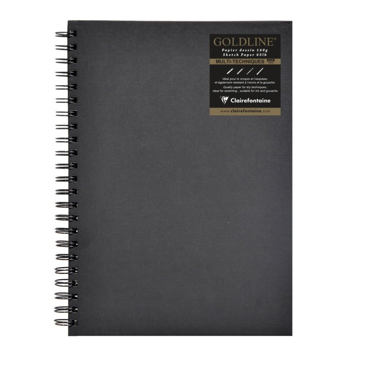 Carnet papier dessin spiralé Goldline 140g