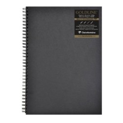 Carnet papier dessin spiralé Goldline 140g - Noir - 29,7 x 42 cm - Portrait