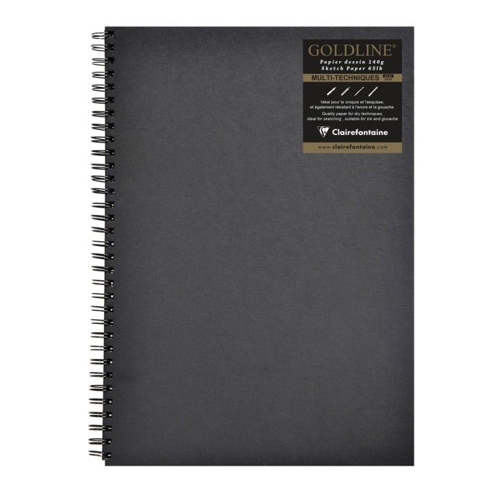 Carnet papier dessin spiralé Goldline 140g