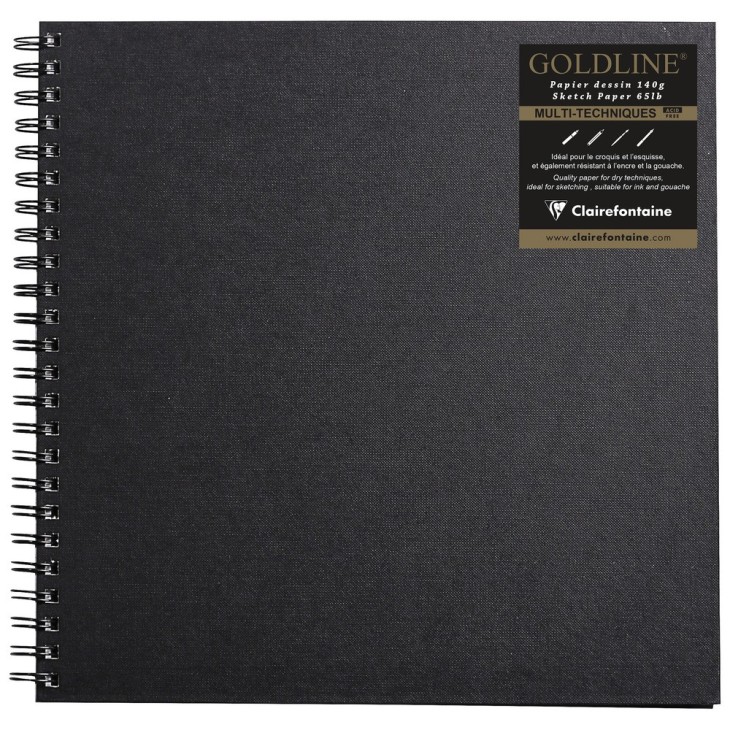 Carnet papier dessin spiralé Goldline 140g