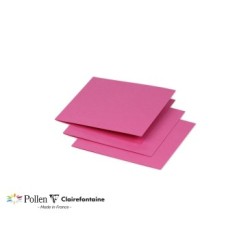 Carte pliée Pollen 11,6x11,6cm - Rose fuchsia - Rose fuchsia - Papier lisse