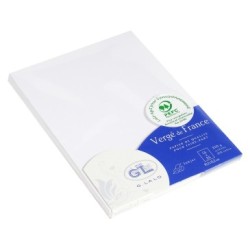 Carte simple Vergé de France 10,7x15,2cm - Extra blanc - Extra blanc - 210 g/m²