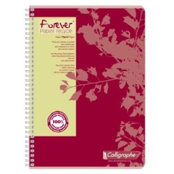 Cahier reliure intégrale FOREVER - Rouge - 180 - 21 x 29,7 cm - A4 - 70 g/m² - Ligné