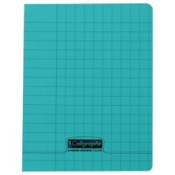 Cahier d'écriture piqué 8000 POLYPRO - Vert - Seyès 3mm agrandi 12/12