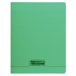 Cahier piqué 8000 POLYPRO - Vert - 32 - Séyès (grands carreaux)