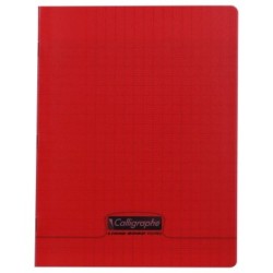 Cahier piqué 8000 POLYPRO - Rouge - 192 - Séyès (grands carreaux)