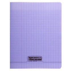 Cahier piqué 8000 POLYPRO - Violet - 192 - Séyès (grands carreaux)