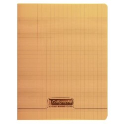 Cahier piqué 8000 POLYPRO - Orange - 32 - Séyès (grands carreaux)