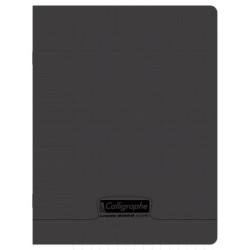 Cahier piqué 8000 POLYPRO - Noir - 48 - Séyès (grands carreaux)