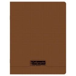 Cahier piqué 8000 POLYPRO - Marron - 48 - Séyès (grands carreaux)