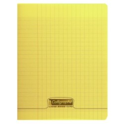 Cahier piqué 8000 POLYPRO - Jaune - 60 - Séyès (grands carreaux)