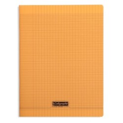 Cahier piqué 8000 POLYPRO - Orange - 192 - Séyès (grands carreaux)