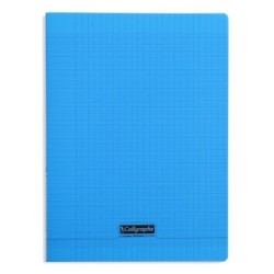 Cahier piqué 8000 POLYPRO - Bleu - 192 - Séyès (grands carreaux)