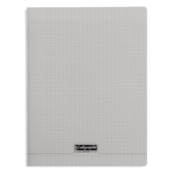 Cahier piqué 8000 POLYPRO - Gris - 96 - Séyès (grands carreaux)