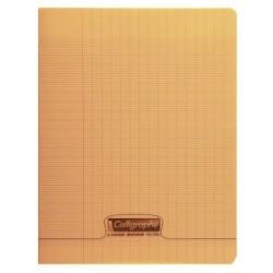 Cahier piqué 8000 POLYPRO - Orange - 48 - Séyès (grands carreaux)