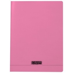 Cahier piqué 8000 POLYPRO - Rose - 48 - 5/5 (petits carreaux)