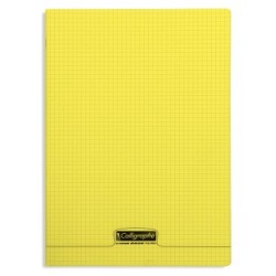 Cahier piqué 8000 POLYPRO - Jaune - 48 - 5/5 (petits carreaux)