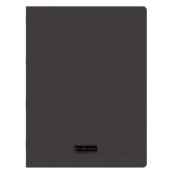 Cahier piqué 8000 POLYPRO - Noir - 48 - Séyès (grands carreaux)