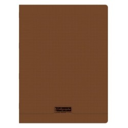 Cahier piqué 8000 POLYPRO - Marron - 48 - Séyès (grands carreaux)