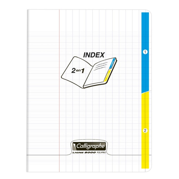 Cahier piqué 2 index 8000 POLYPRO