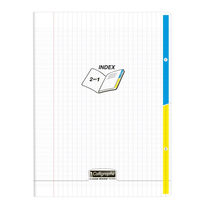 Cahier piqué 2 index 8000 POLYPRO