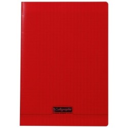 Cahier piqué 8000 POLYPRO - Rouge - 48 - Séyès (grands carreaux)