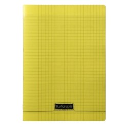 Cahier piqué 8000 POLYPRO - Jaune - 48 - Séyès (grands carreaux)