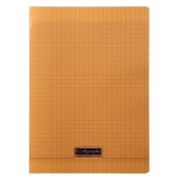 Cahier piqué 8000 POLYPRO - Orange - 48 - Séyès (grands carreaux)