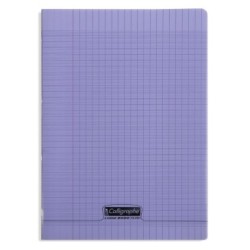 Cahier piqué 8000 POLYPRO - Violet - 96 - Séyès (grands carreaux)