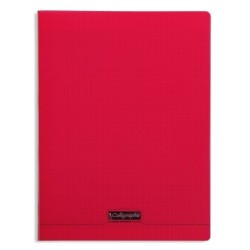 Cahier piqué 8000 POLYPRO - Rouge - 192 - Séyès (grands carreaux)