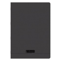 Cahier piqué 8000 POLYPRO - Noir - 192 - Séyès (grands carreaux)