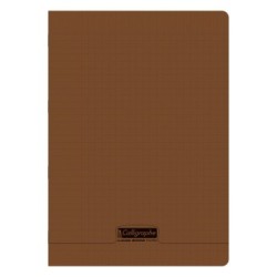 Cahier piqué 8000 POLYPRO - Marron - 192 - Séyès (grands carreaux)