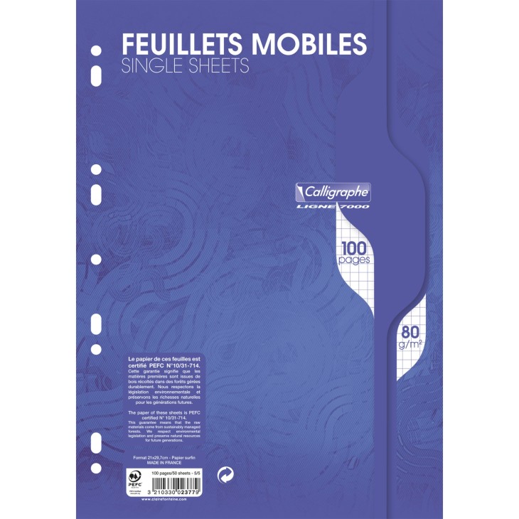 Feuillets mobiles sous film 7000