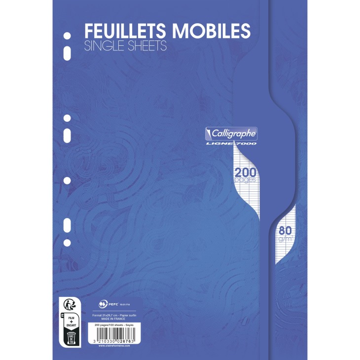 Feuillets mobiles sous film 7000