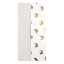 Soie, sachet 6 feuilles 50x70 cm - Blanc - Foil