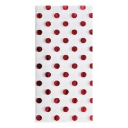 Soie, sachet 3 feuilles 50x70cm - Blanc et rouge