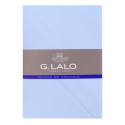 Enveloppe Vergé de France C6 (11,4x16,2cm) - Bleu - Bleu - Papier vergé de France, gommé