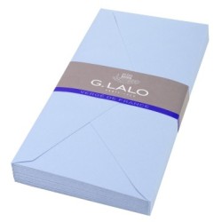 Enveloppe Vergé de France DL (11x22cm) - Bleu - Bleu - Papier Vergé de France