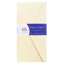 Enveloppe Vergé de France DL (11x22cm) - Ivoire - Ivoire - Papier Vergé de France