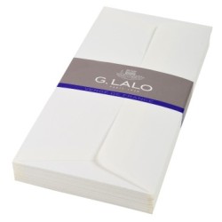 Enveloppe Vergé de France DL (11x22cm) - Blanc - Blanc - Papier vergé de France, adhésif