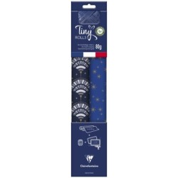 Pack 2 Tiny Rolls + bolduc, 5x0,35m - Bleu - Papier affiche - 80 g/m²