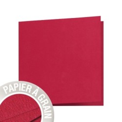 Carte pliée Grain de Pollen 13,5x13,5cm - Cerise - Cerise