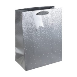 Sac cadeau large 26,5x14x33cm - Argent - Papier couché - 210 g/m²